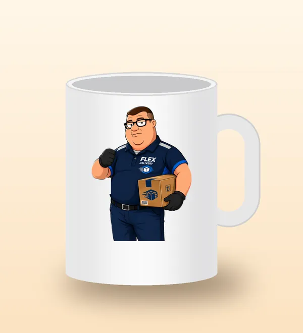 Easy Frank 11 oz white mug with Frank printed on the side